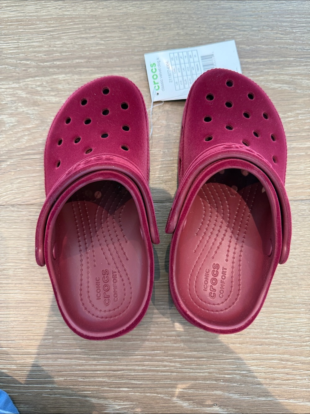 CROCS Kids Maroon Classic Velvet Clog